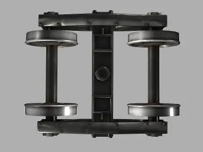 Train Bogie Low-poly 3D model