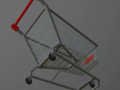Low Poly Shopping Cart Low-poly 3D model