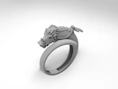 anillo caballo  3D print model