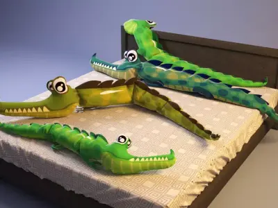 Aligator crocodile pillows 3D model