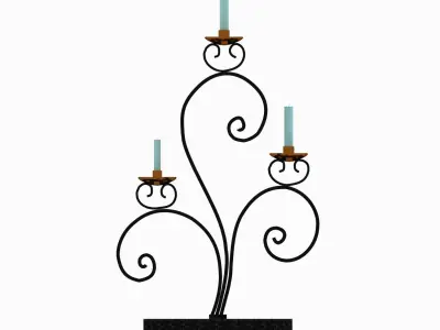 Candelabra Black And Golden 3D model