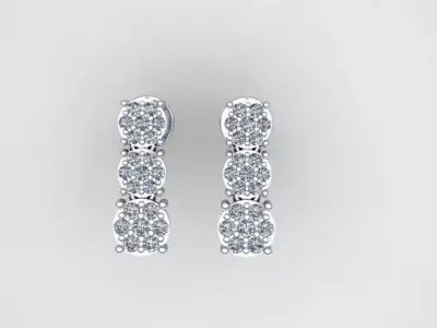 Diamond earrings 3D print model
