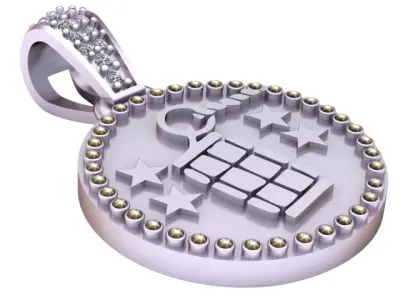 Grenade Stars Pendant 3D Printable ModeL 3D print model