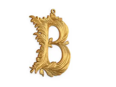 Alphabet Letter B Pendant  3D print model