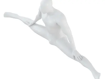 White Mannequin Sitting On A Twine 60 3D model