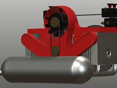 Toyan Flat-Four FS-B400 Engine - High Poly 3D Model 3D model