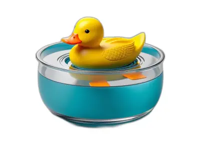 Cute Rubber Duck Water Bowl Low-poly 3D model