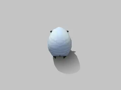 Handpainted Lowpoly Stylized Sheep Low-poly 3D model