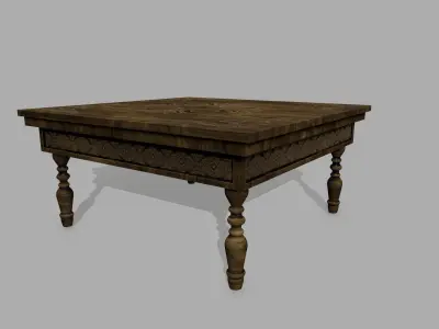 Table wooden Low-poly 3D model