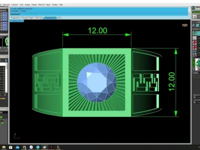 Classic Square Signet Ring Model 4459 3D print model