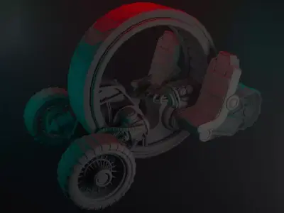 Monowheel  Low-poly 3D model