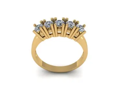 5 stone wedding band 3D print model