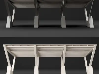 Metall carport 3 3D model