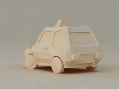 Taxi car sedan interior cute little collection toon vehicle 3D model