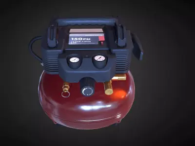 Hend Held Air Compressor - Low Poly Low-poly 3D model