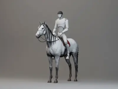 Classic Horse - English Type Low-poly 3D model
