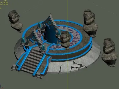 Stone Nagisen Grassland - Temple of Earthly Spirit 01 3D model