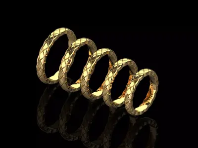 Coco Crush mini rings in different sizes 15 - 19 3D Model Pack