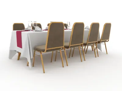 Banquet Table and Chair 81 3D model