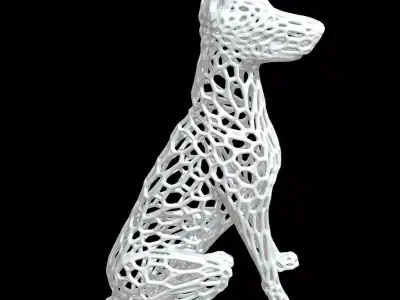 Doberman Voronoi Style 3D print model