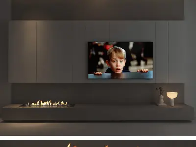 TV wall set 31 3D model