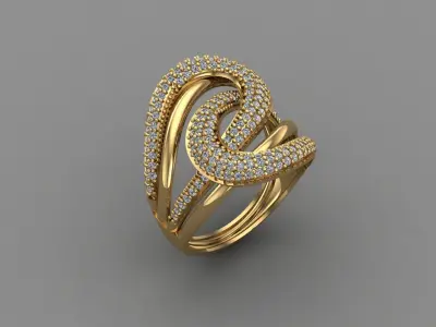 STL 3DM Print Ready Women Diamond Ring Lightweight Printable  3D print model purchase