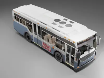 Realistic City Bus Low-poly 3D model
