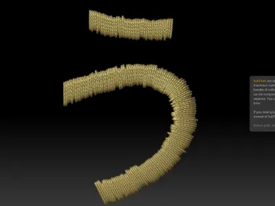 EmbroideryCG Font Japan Hiragana01A  Zbrush IMM Brush 3D model