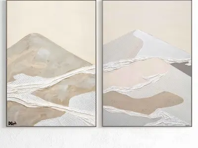 Plaster Two Photo Frame 295 Low-poly 3D model