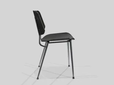 Soborg Metal Base Chair-Black lacquered and Black Steel Low-poly 3D model