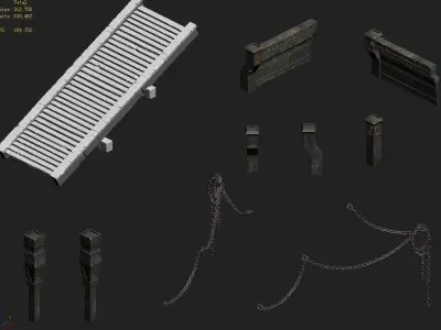 Game Underground Palace - Ground Palace Fence 01 3D model