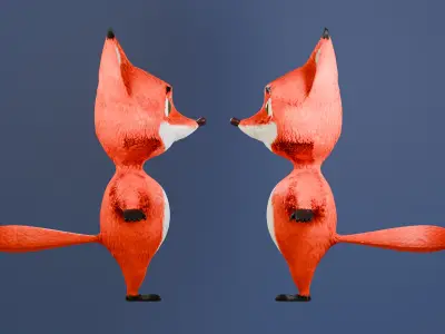 cartoon fox 3D model