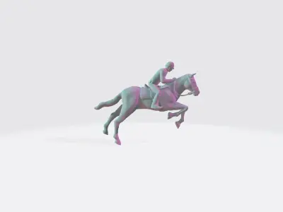 Horse and Rider in jumping pose I 3D Print ready model 3D print model