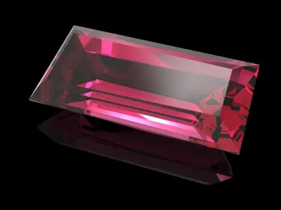 Tappered Baguette Shape Gem 3D print model
