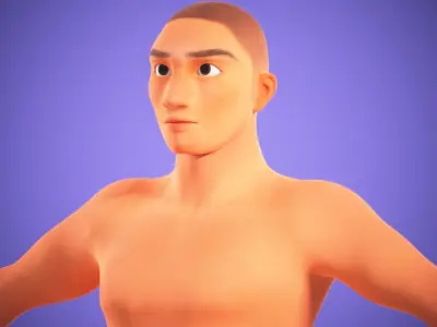 Cartoon Man Rigged Low-poly 3D model