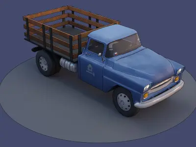 Chevrolet 2-ton Truck Cartoon Style Low-poly 3D model