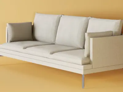 Fabric Couch Low-poly 3D model