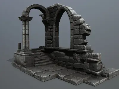 Ruin Gate Low-poly 3D model