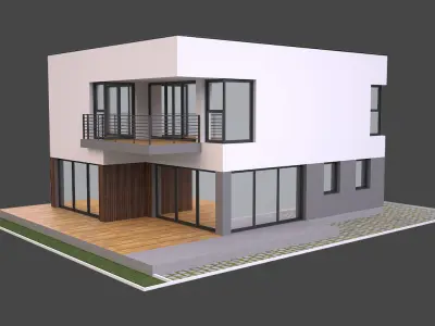 Modern House 1 Free low-poly 3D model