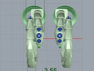 Bvlgari  Serpenti Earrings Viper with stone 3D print model