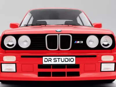 BMW M3 Coupe E30 1986 Low-poly 3D model