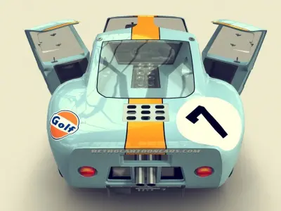 Cartoon Prototype Car Low-poly 3D model