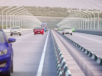 Bridge Construct - 3d model - vray ready 3D model