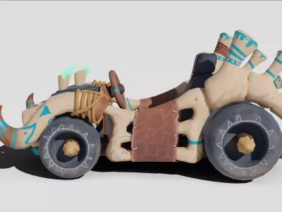 Stylized Tribal Kart Low-poly 3D model