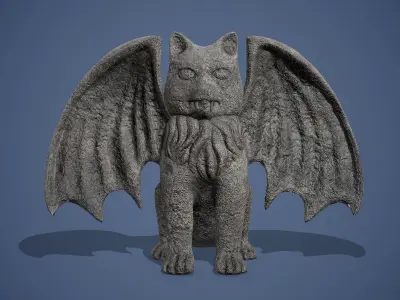 Gargoyle 3D Model statue of bat Free low-poly 3D model