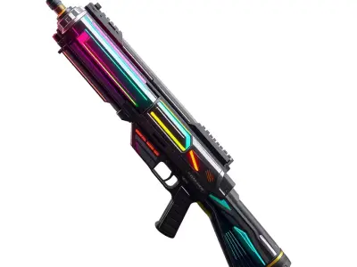 Neon Cyber Blaster model pack Low-poly 3D model