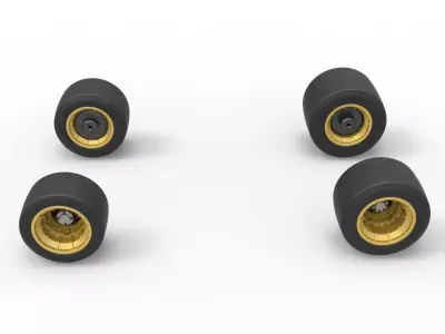 Wheel set of Vintage Asphalt Supermodified Scale 1 to 25 3D print model