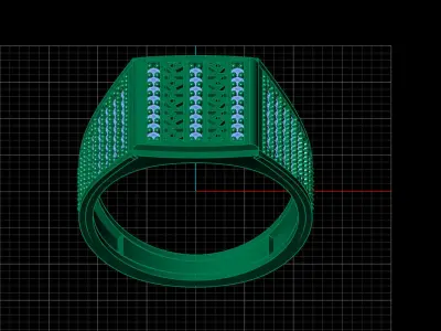 Print Ready STL 3DM  Gents Rings Diamond Men Ring  3D print model 77
