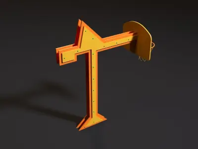 Basketball hoop Lifting crane 3D model