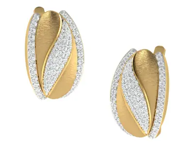 Solitaire Women Drop Earring 3dm STL OBJ FBX Render Details 3D print model 18